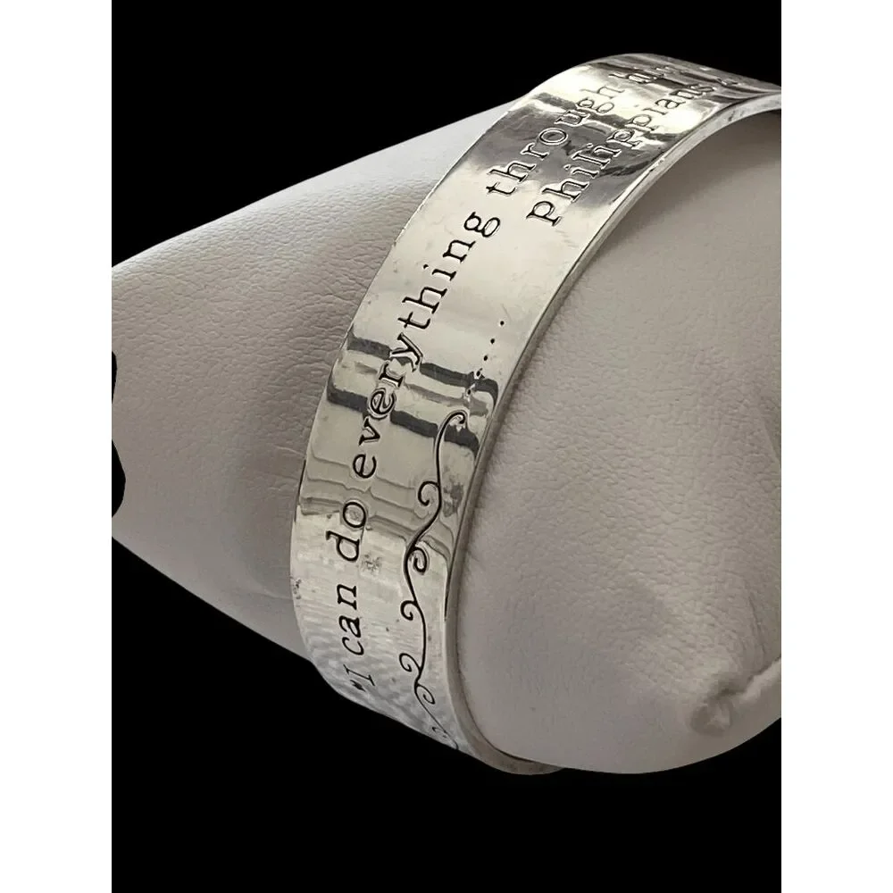Scripture Bracelet Cuff Silver‎ Plated